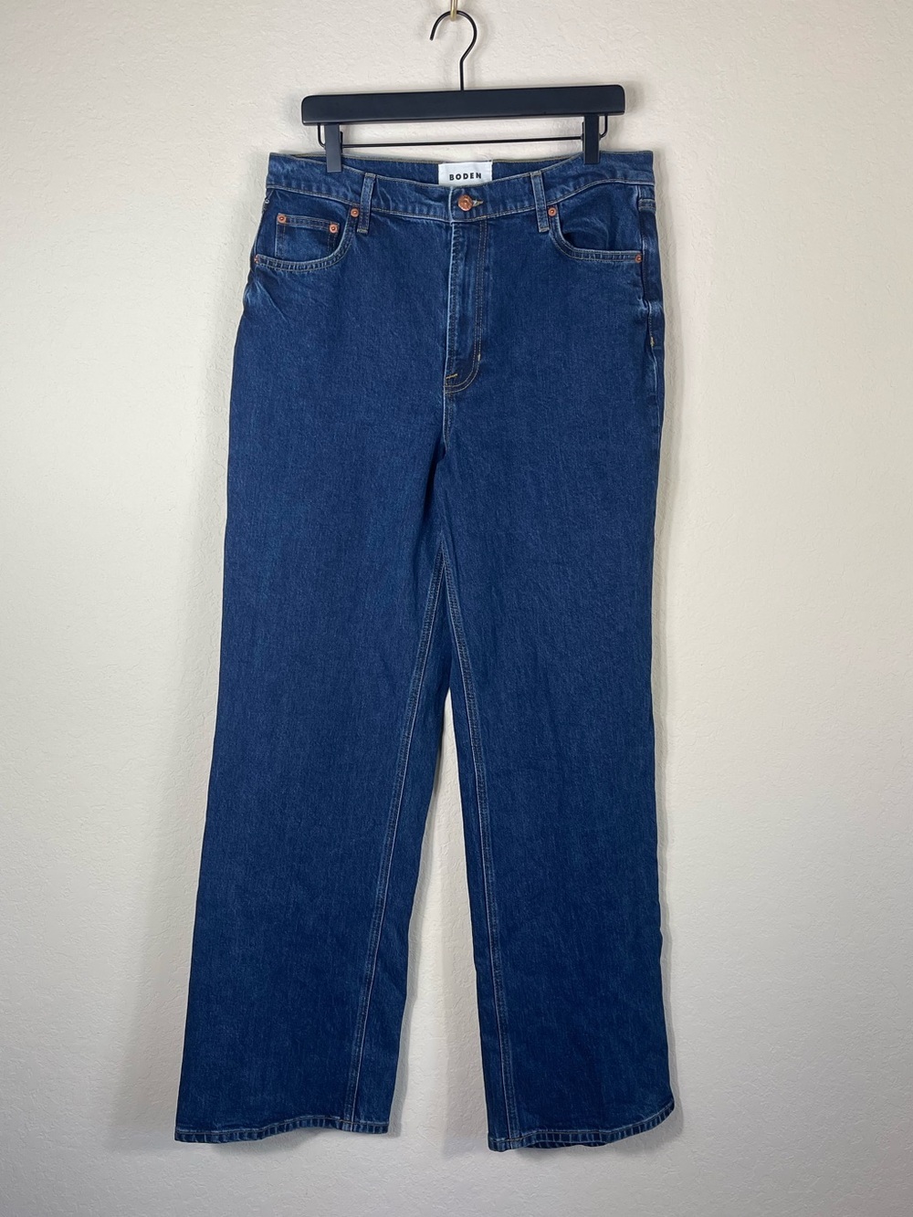 Boden True Straight High Rise Fitted Jeans Dark Wash Size 31 - Picture 2 of 8